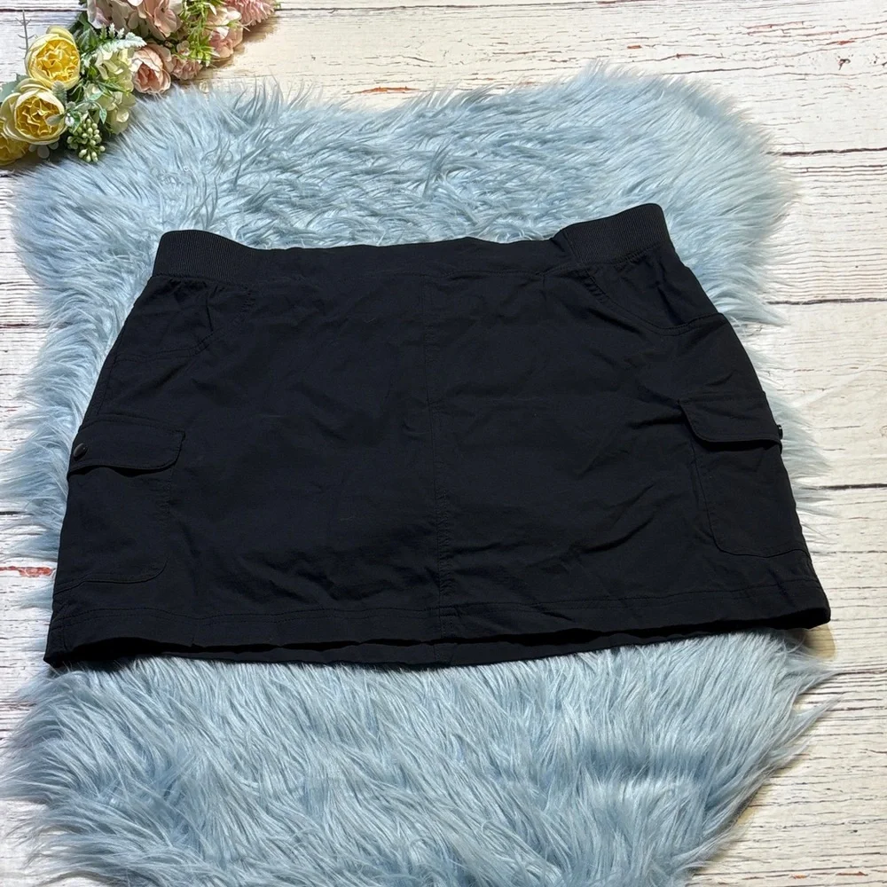 Eddie Bauer Black Ribbed Waistband Skirt sz XL